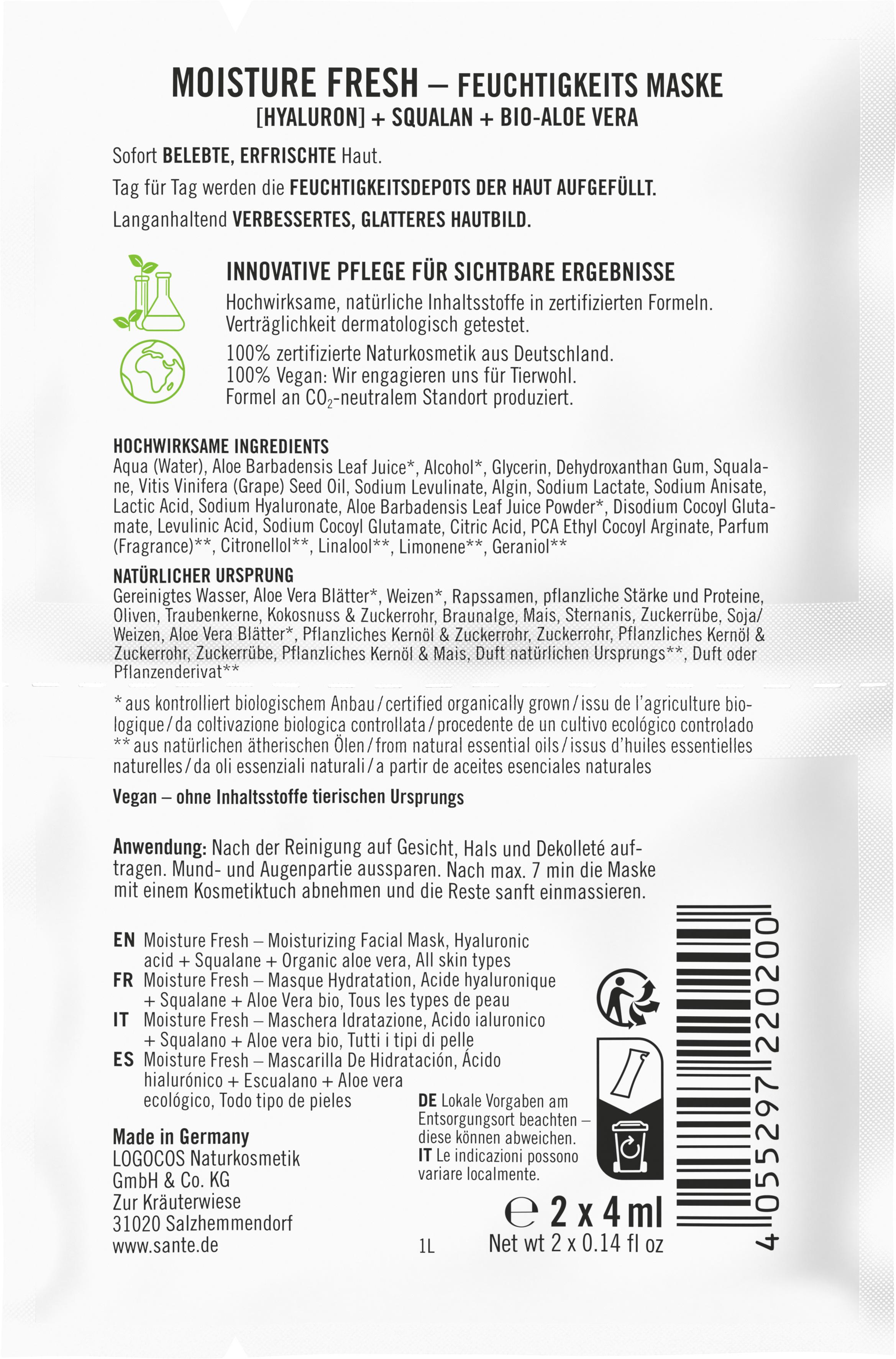 Produktbild SANTE Moisture Fresh Feuchtigkeitsmaske 2 von 6