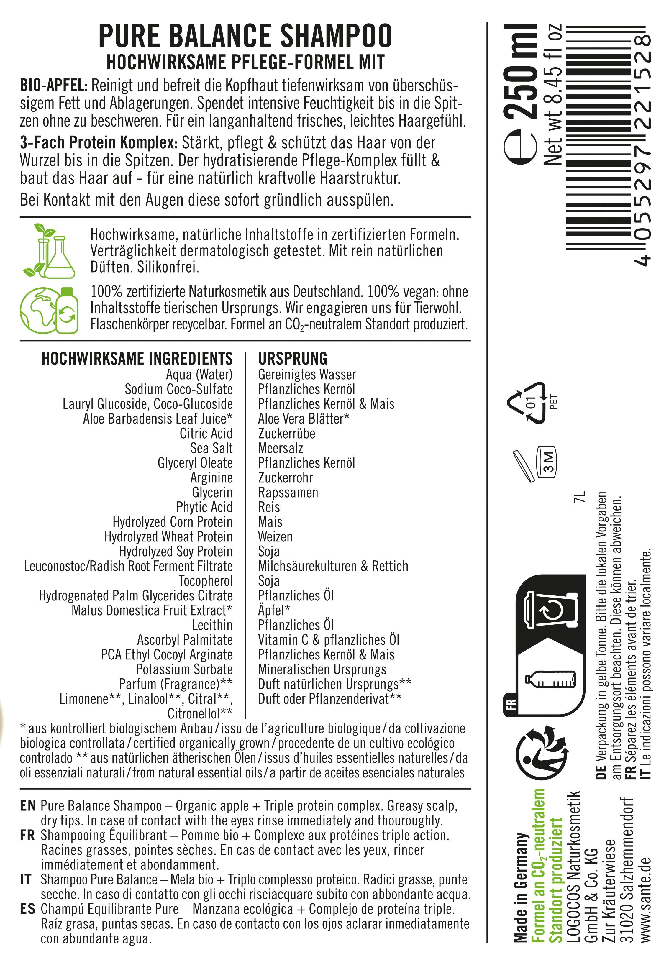 Produktbild SANTE PURE BALANCE Shampoo 2 von 2