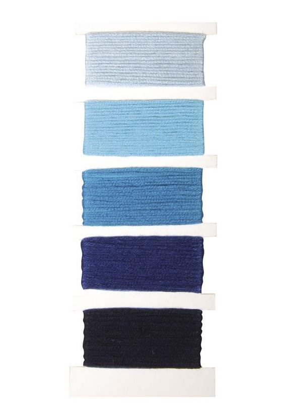 rayher BAUMWOLLGARN STITCH&KNOT BLAU 5 FARBEN JE 10M 53564379