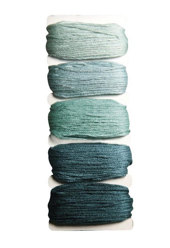 rayher BAUMWOLLGARN STITCH&KNOT BLAUGRUEN 5 FARBEN JE 10M 53564407