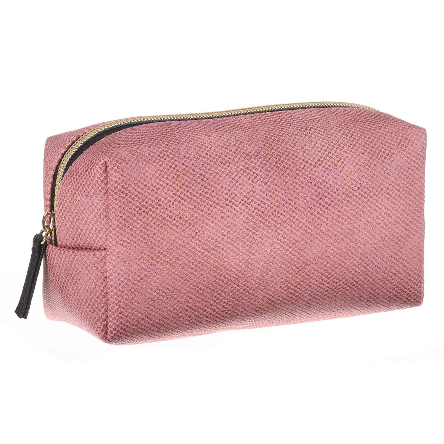 Kosmetiktasche rosé Besatz schwarz