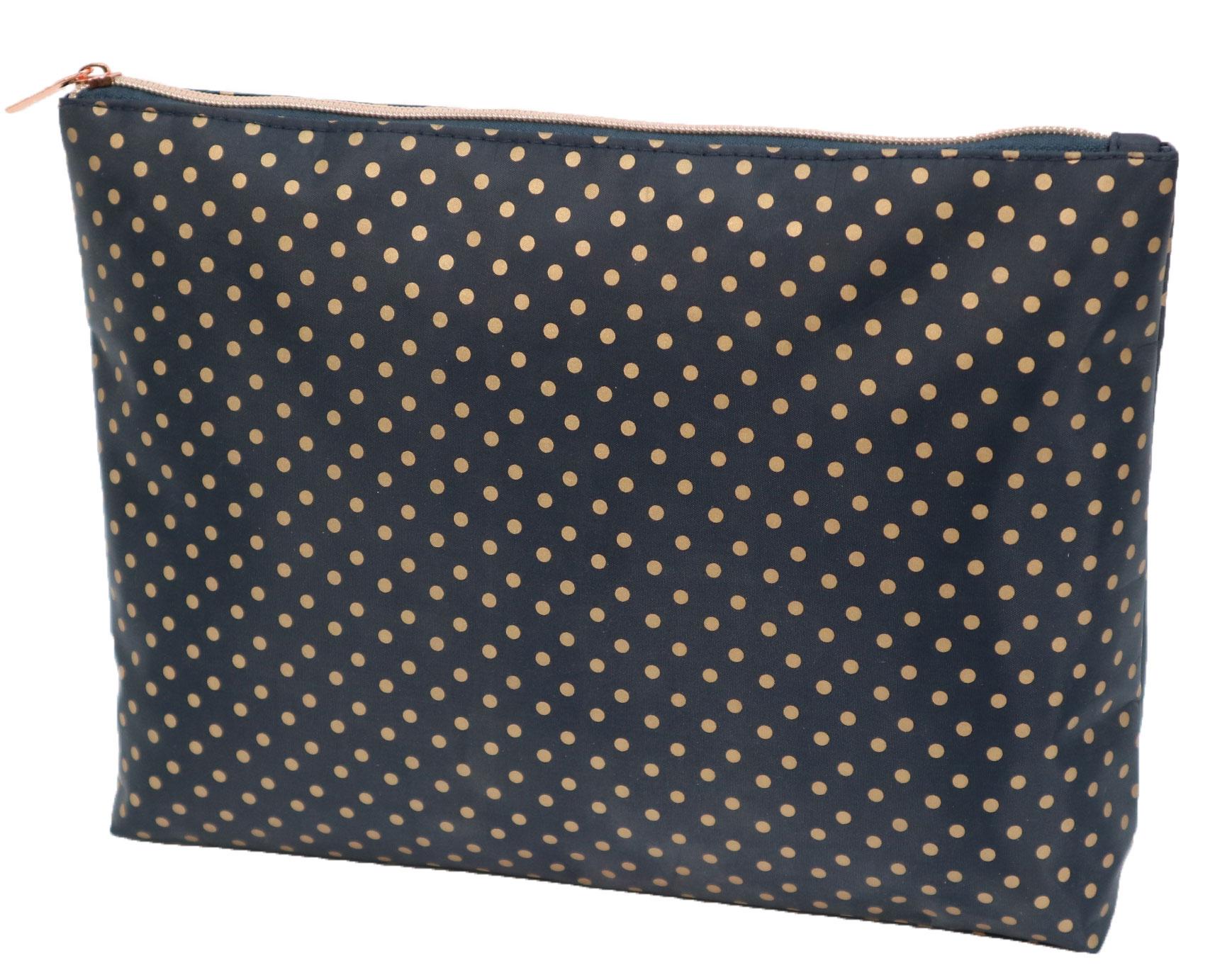 Kulturtasche blau Punkte