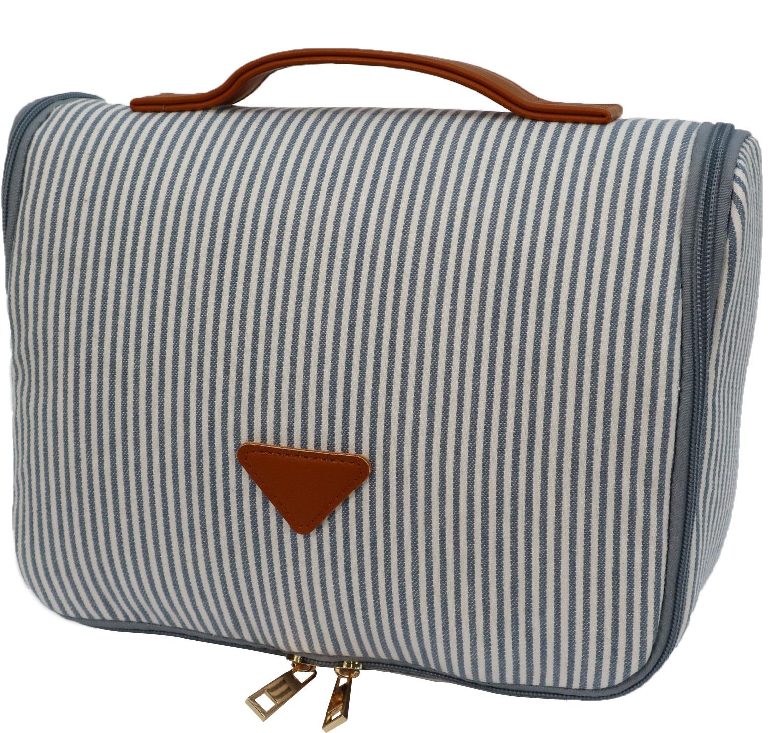 Kulturtasche blau / weiß