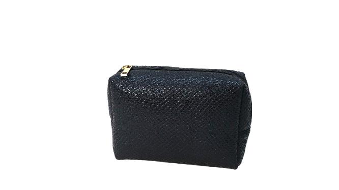 KANIA Kosmetiktasche schwarz mit Schlangenmuster