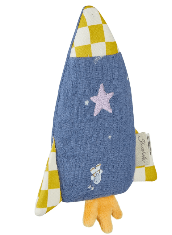 Sterntaler Knistertier Rakete Weltraum 15 cm, jeansblau, ab Geburt