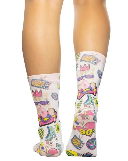 wigglesteps Damen Socken Skating Cat
