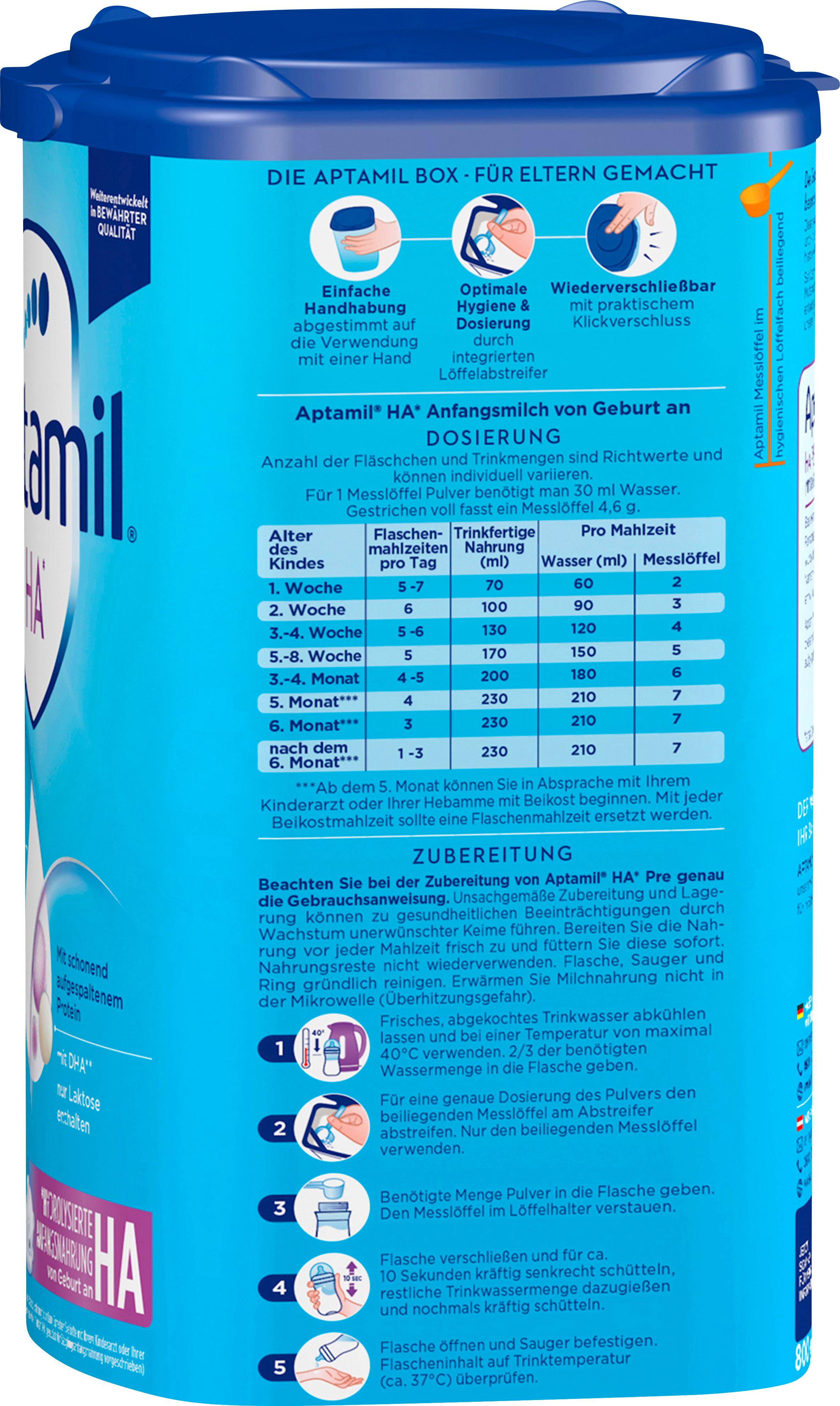Produktbild Aptamil HA Pre Hydrolysierte Anfangsnahrung 3 von 12
