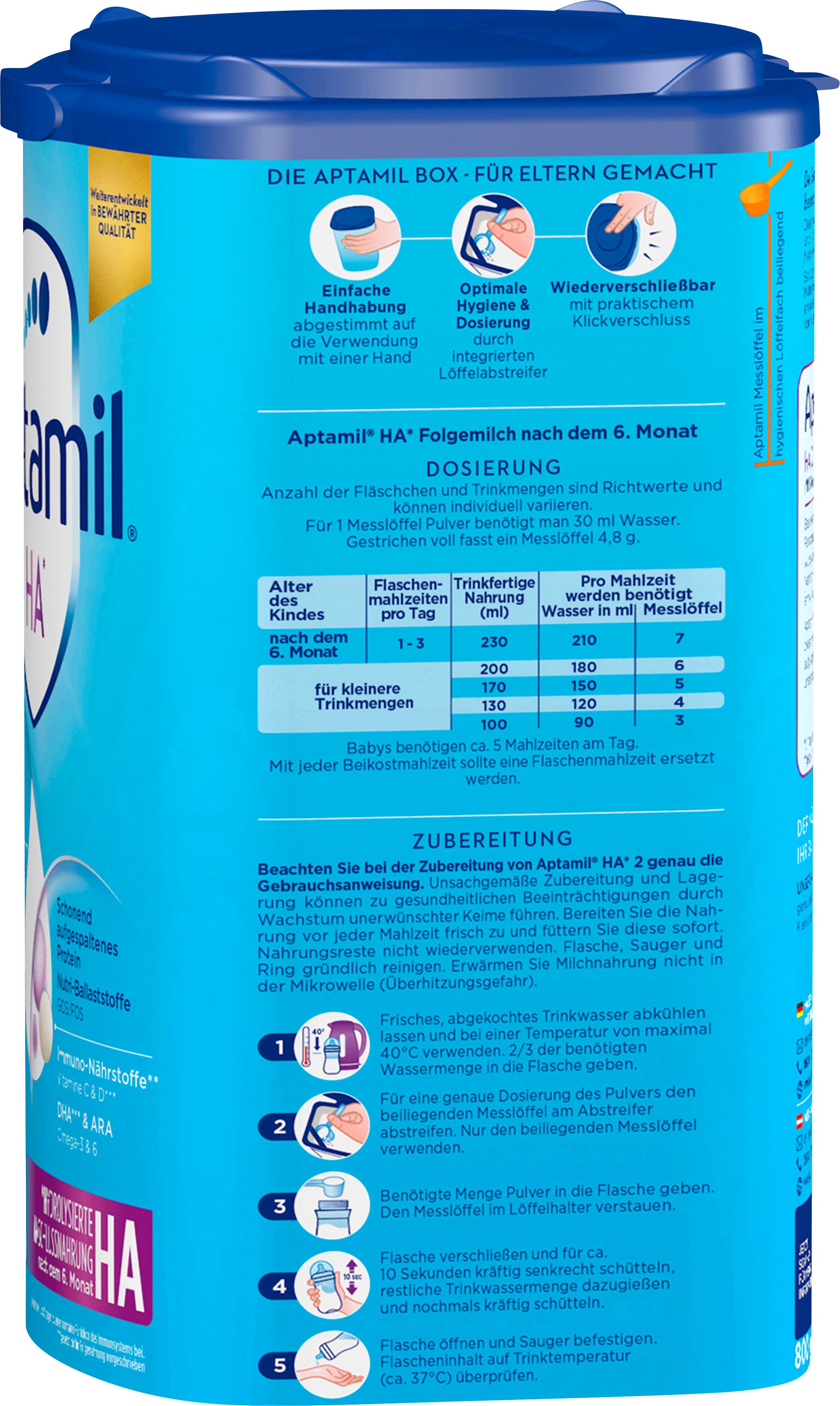 Produktbild Aptamil HA 2 Hydrolysierte Anschlussnahrung Folgenahrung 8 von 13