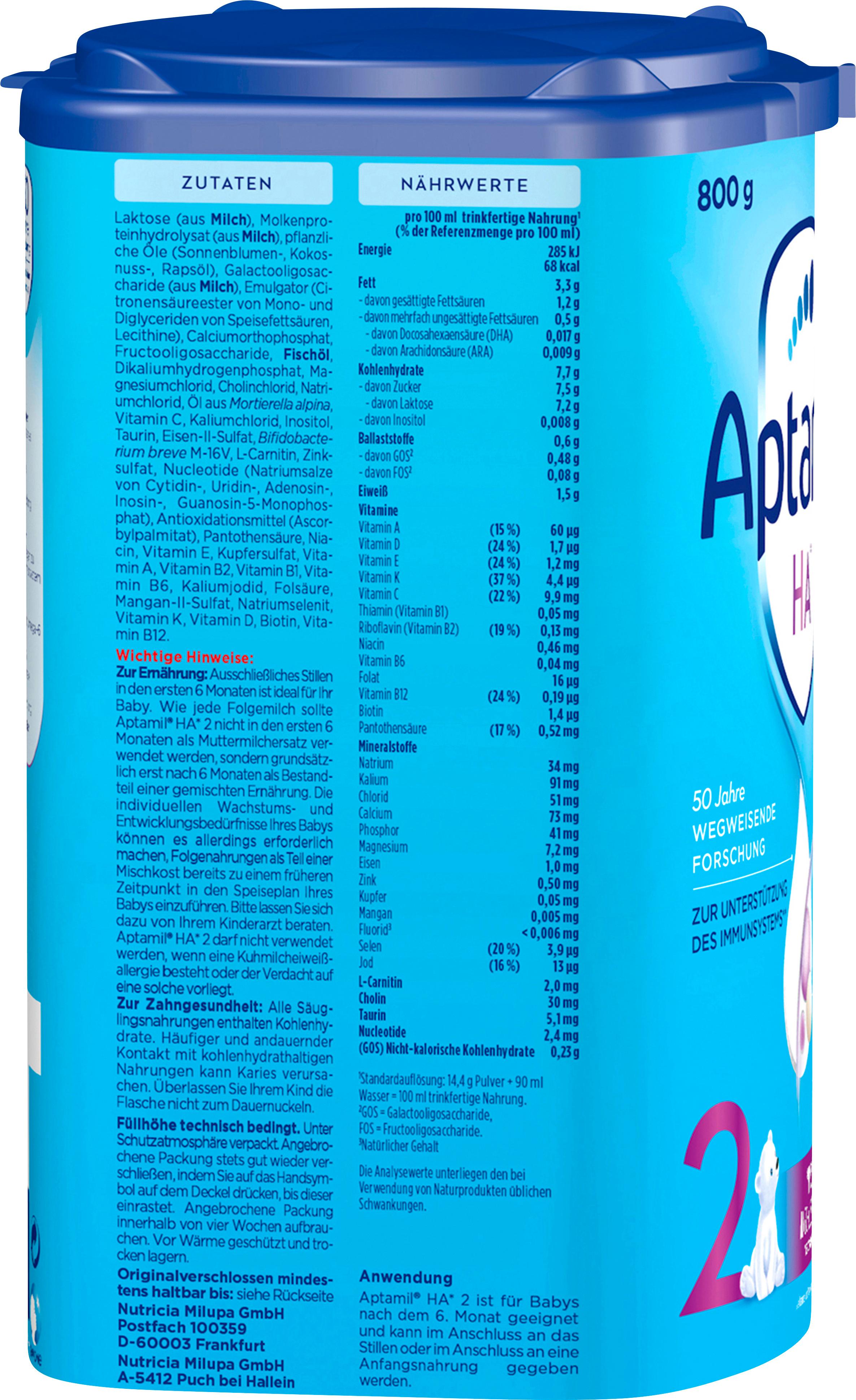 Produktbild Aptamil HA 2 Hydrolysierte Anschlussnahrung Folgenahrung 13 von 13