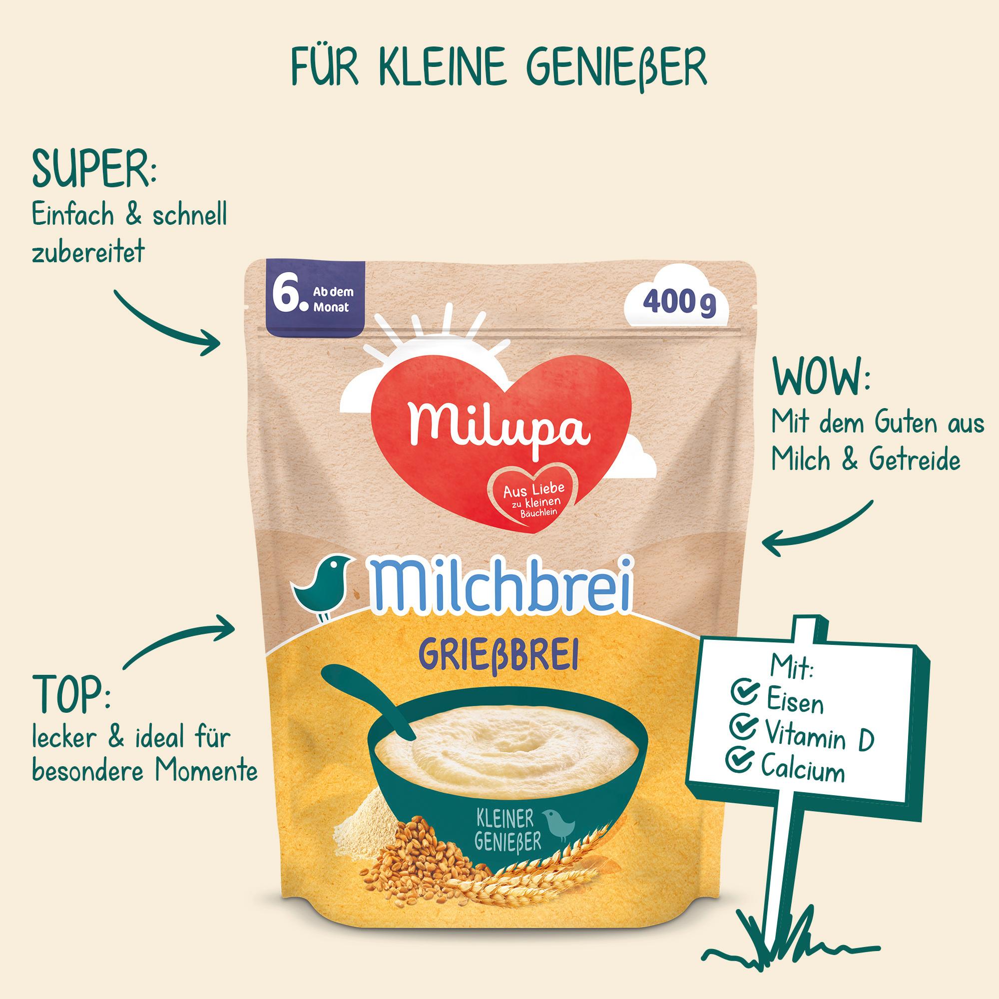 Produktbild MILUPA Milchbrei Grießbrei Miluvit mit ab dem 6. Monat 400G 5 von 10