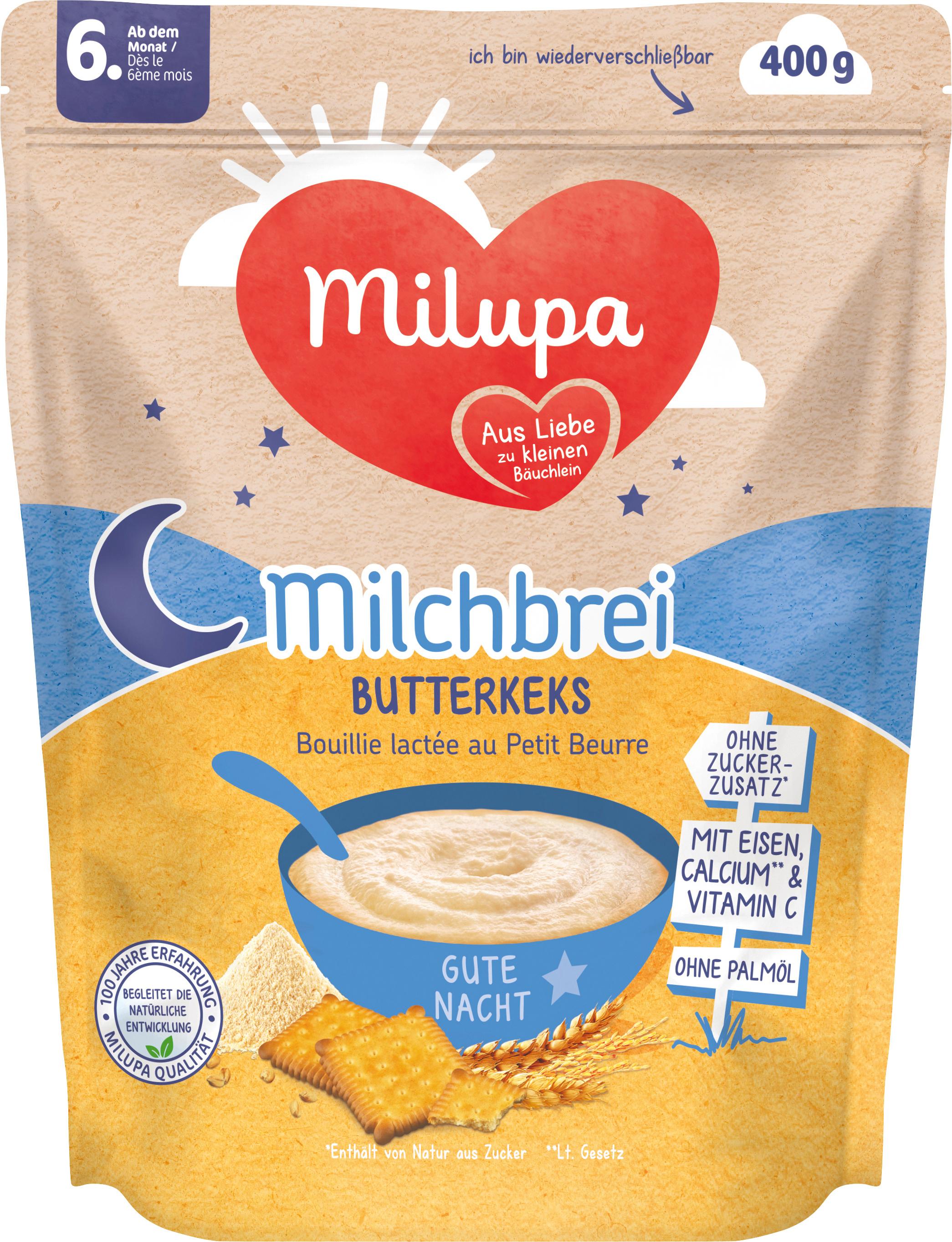 MILUPA Milchbrei Butterkeks Gute Nacht ab dem 6. Monat