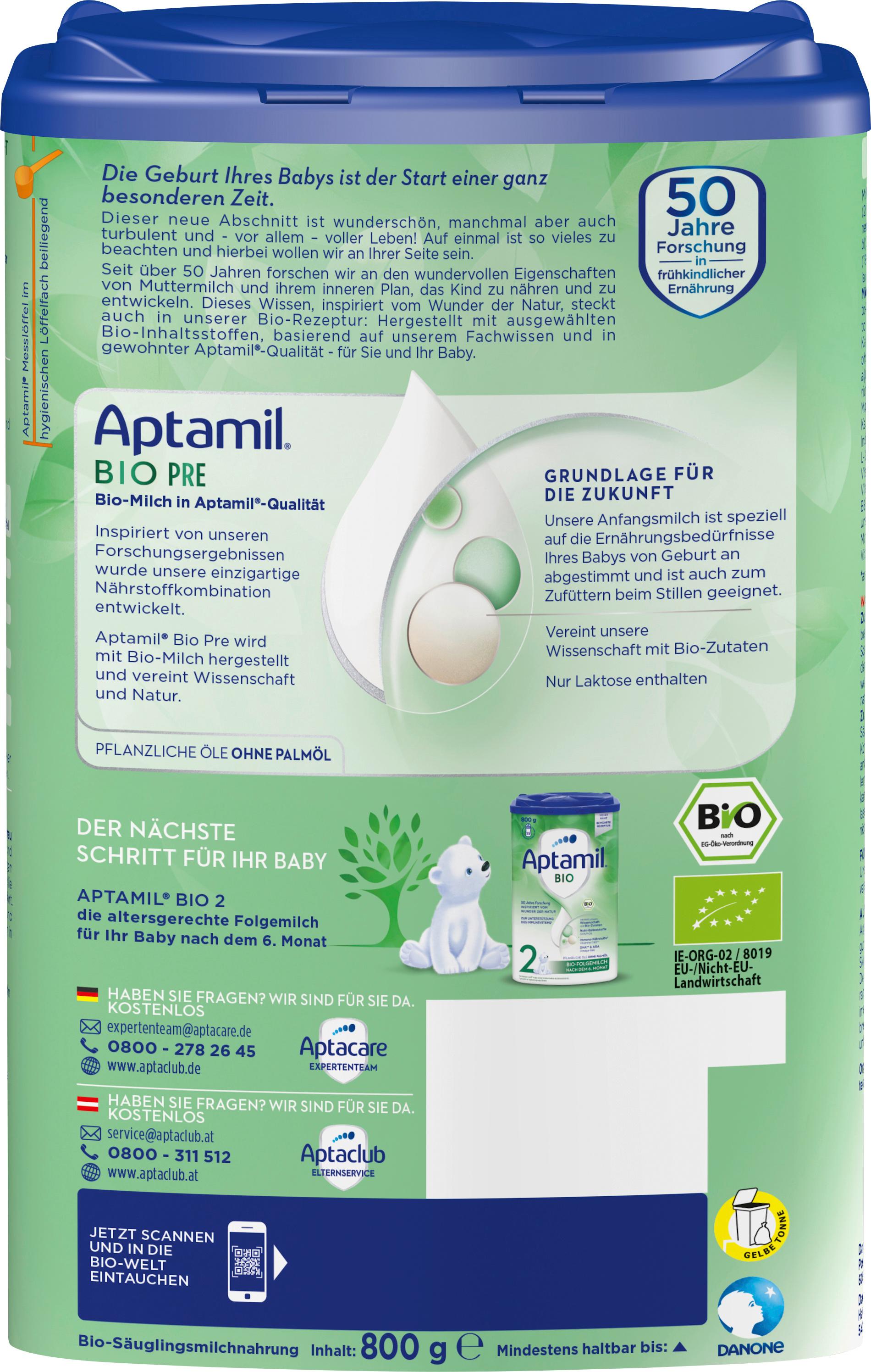 Produktbild Aptamil Bio-Anfangsmilch PRE 2 von 4