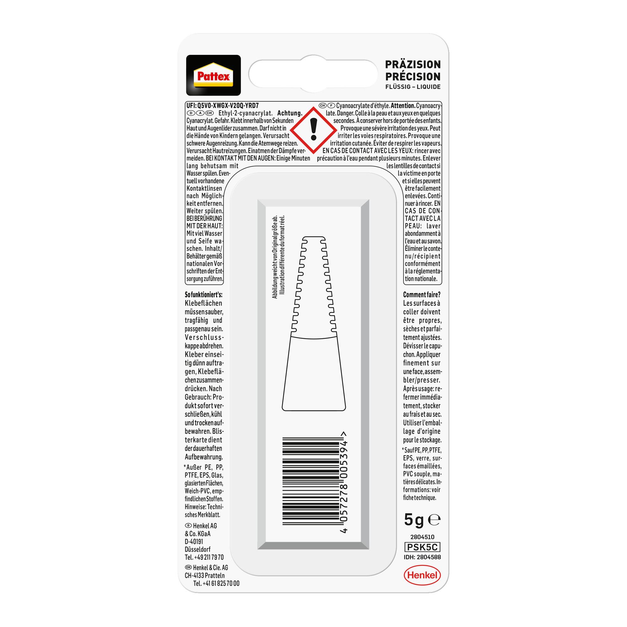 Produktbild Pattex Sekundenkleber Präzision 5g 2 von 7
