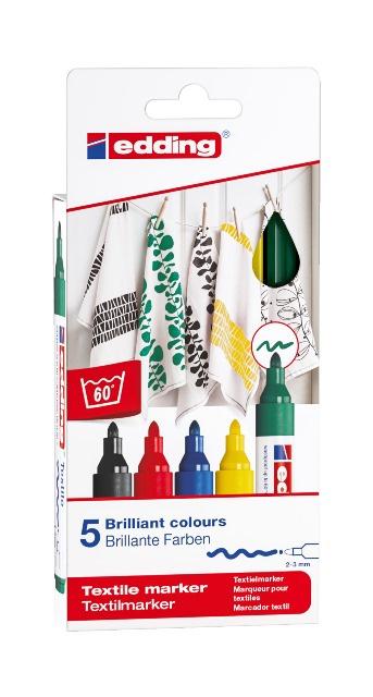 edding Textilmarker 4500 creative basic colours 5er-Set