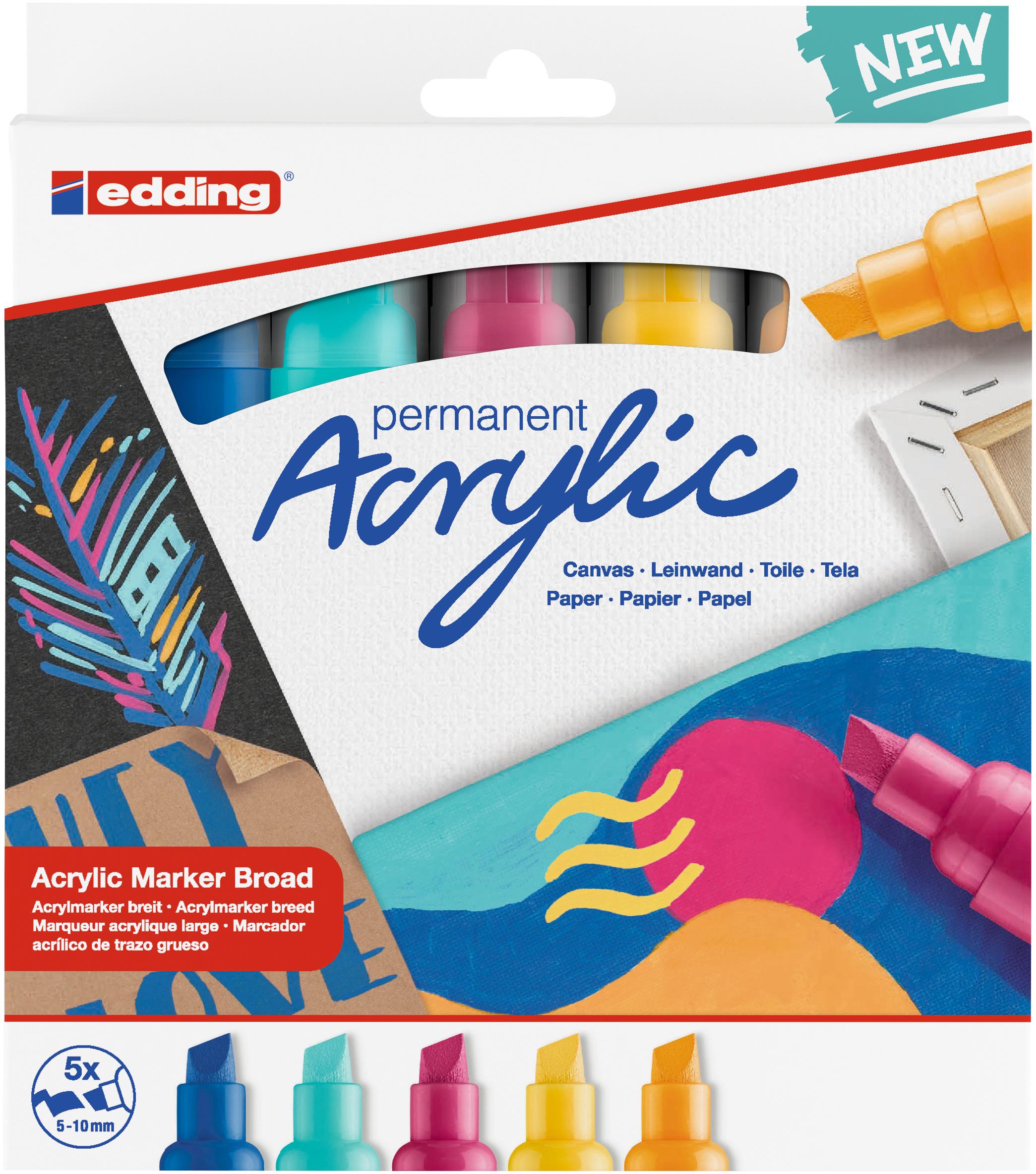 edding Acrylmarker 5000 5er-Set breit abstract