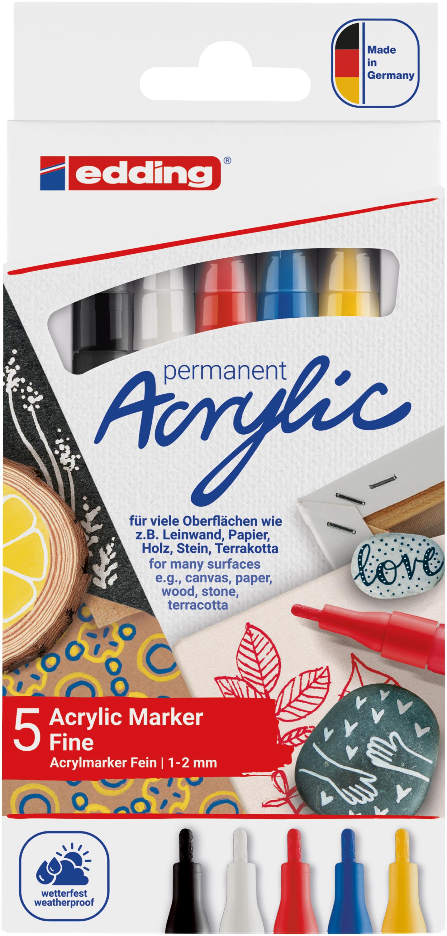 edding 5300 Acrylmarker fein 5er-Set basic