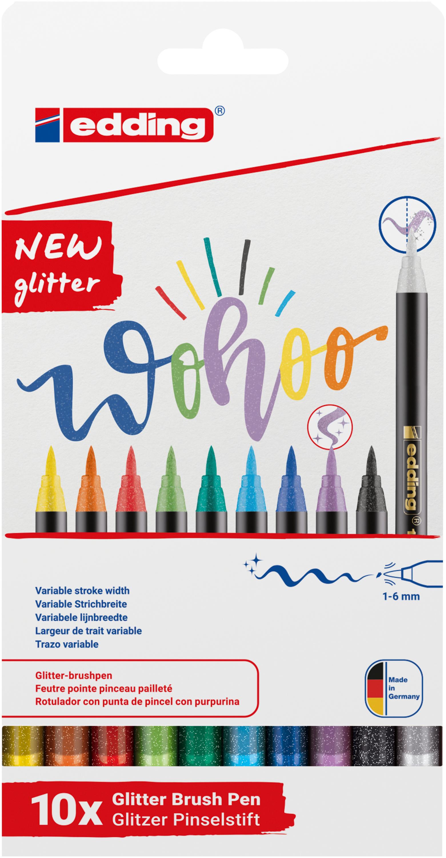 edding 1340 glitzer Pinselstift 10er-Set sortiert