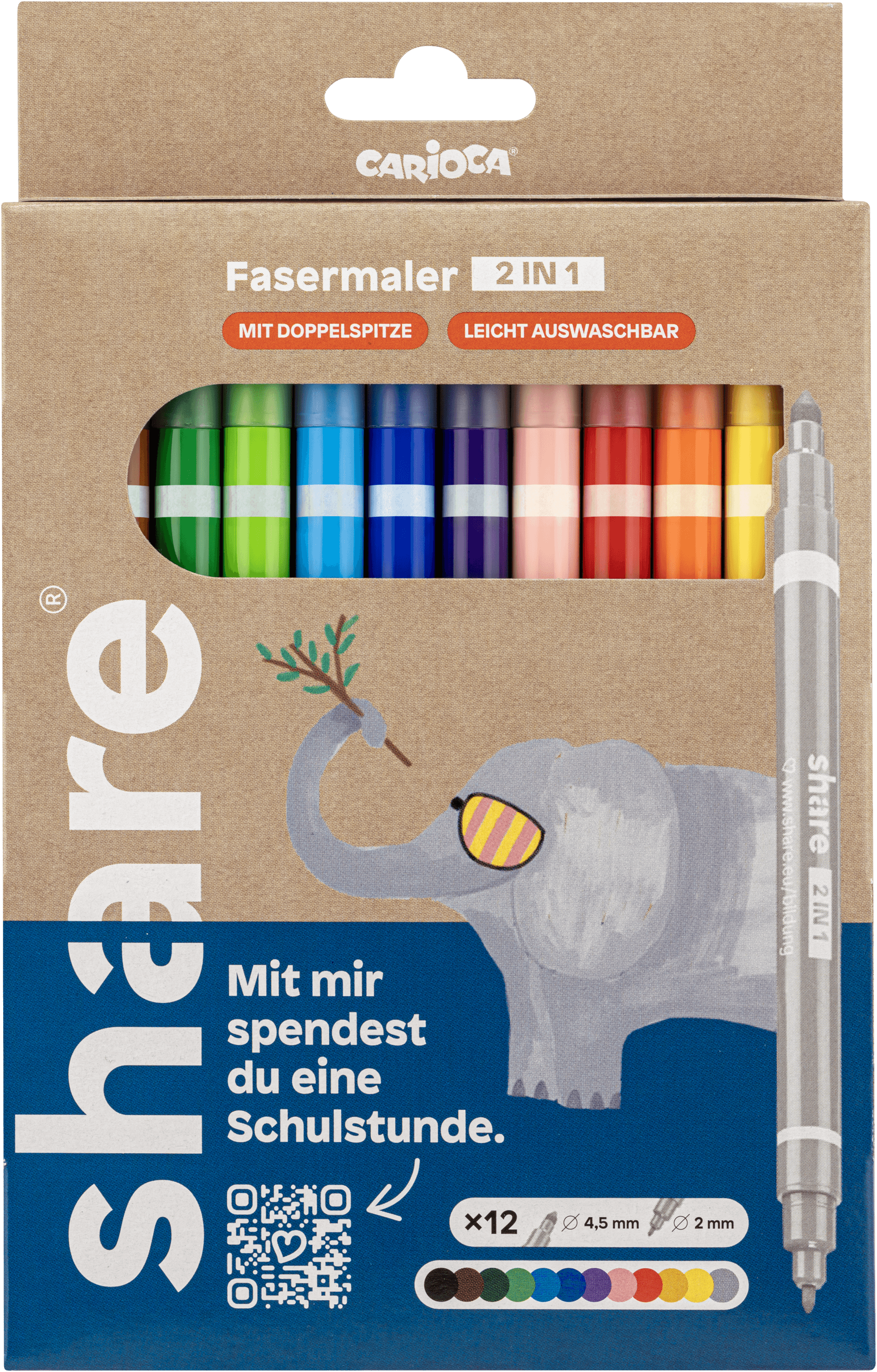 share Fasermaler 2in1 sortiert basic 12er Set