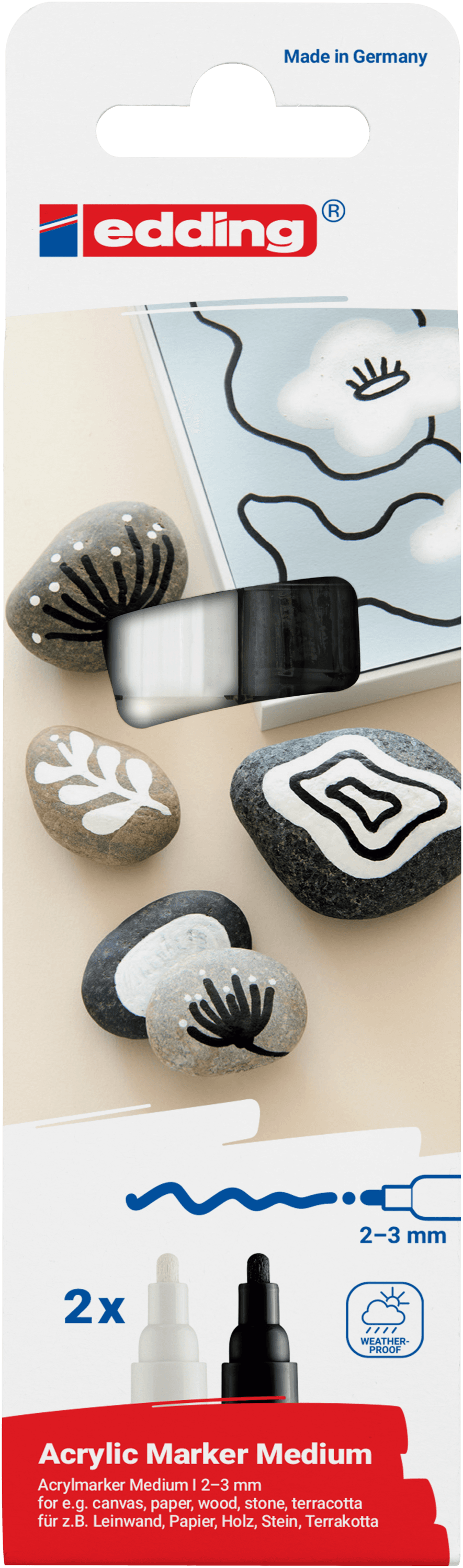 edding 5100 Acrylmarker medium schwarz + weiß 2St Set