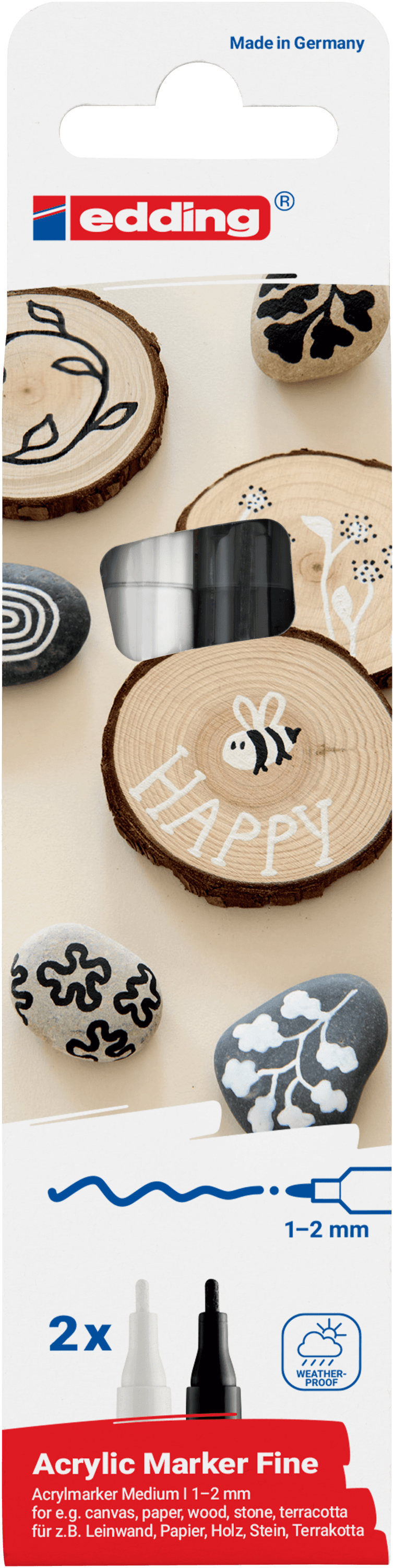 edding 5300 Acrylmarker fein schwarz + weiß 2St Set