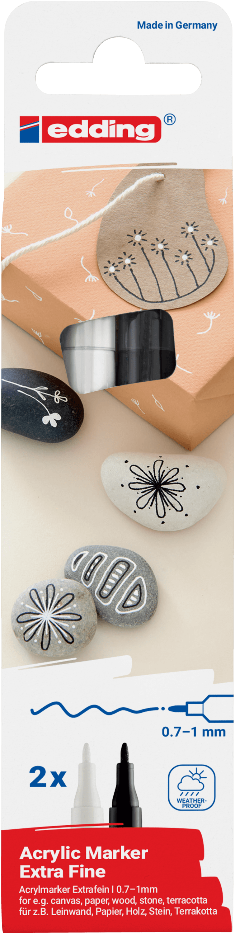 edding 5500 Acrylmarker extra fein schwarz + weiß 2St Set