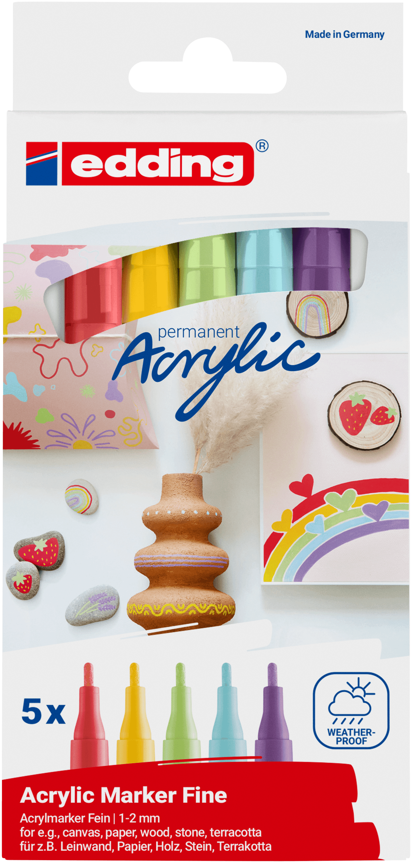 edding 5300 Acrylmarker fein 5St Set Regenbogen