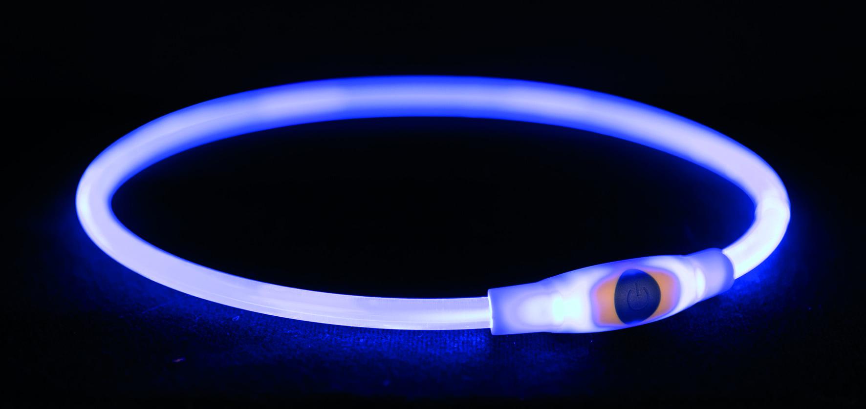 Trixie Flash Leuchtring USB blau L-XL 65 cm/8 mm Hundezubehör