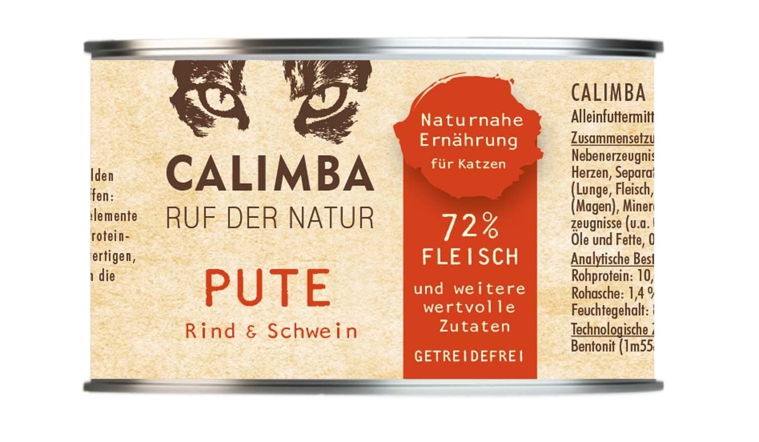 CALIMBA Katzennassfutter Pute mit Rind Dose