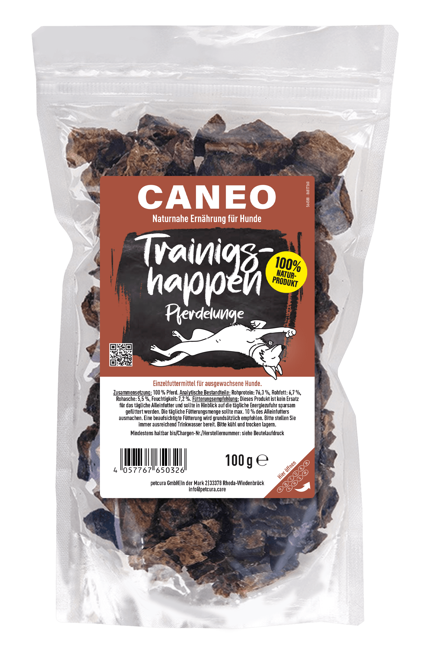 CANEO Hundesnack Trainingshappen Pferdelunge