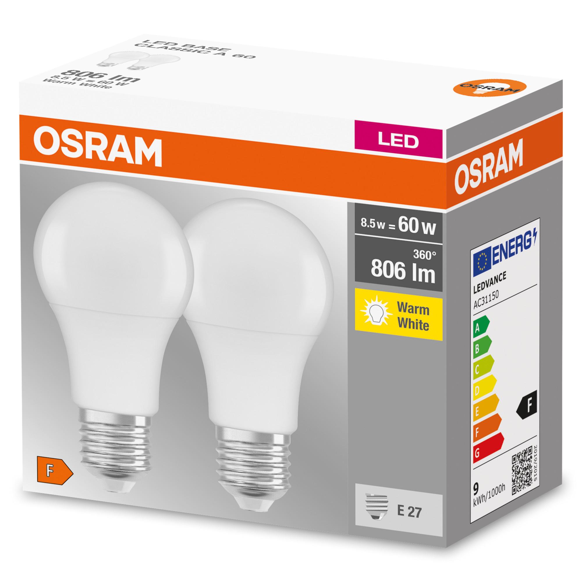Produktbild OSRAM Led Base Classic A 60 FR 8.5 Watt/2700 K E27 2 von 3
