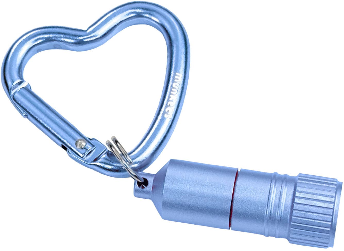 munkees Mini LED Taschenlampe mit Herz-Karabiner