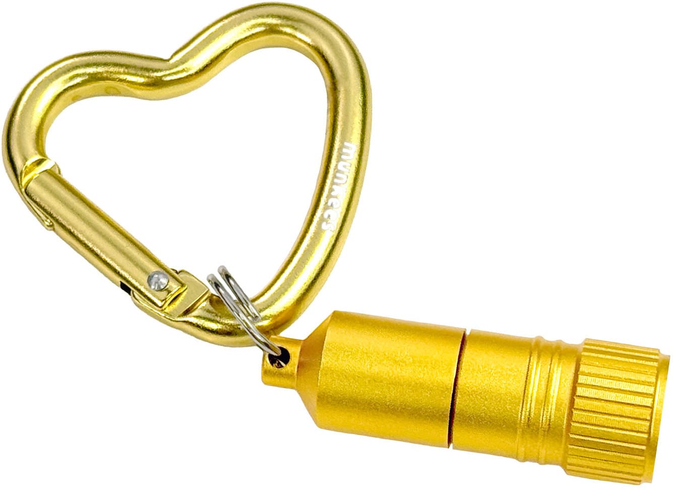 munkees Mini LED Taschenlampe mit Herz-Karabiner