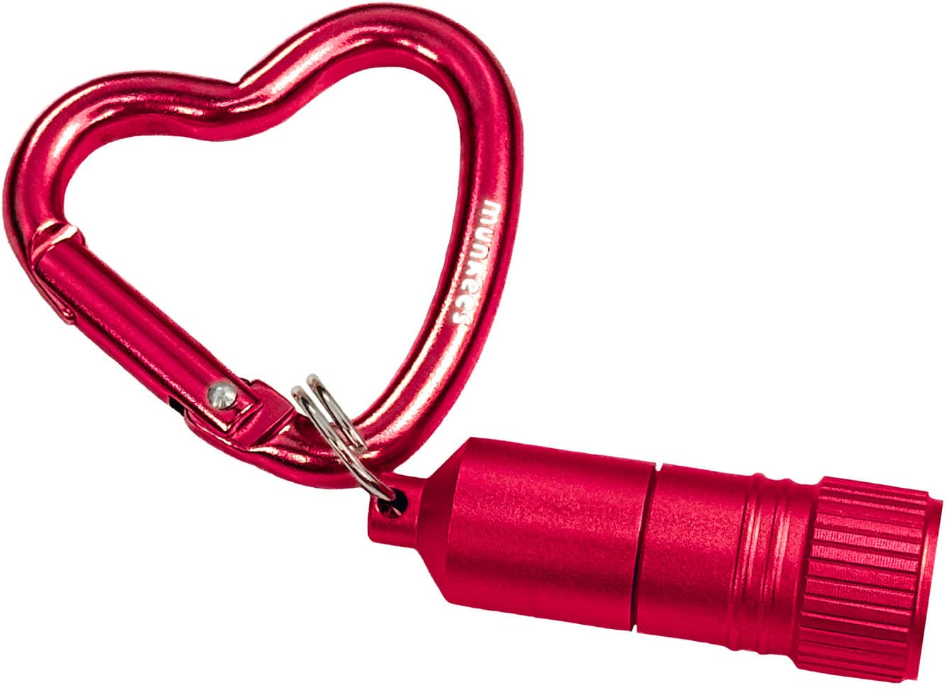 munkees Mini LED Taschenlampe mit Herz-Karabiner
