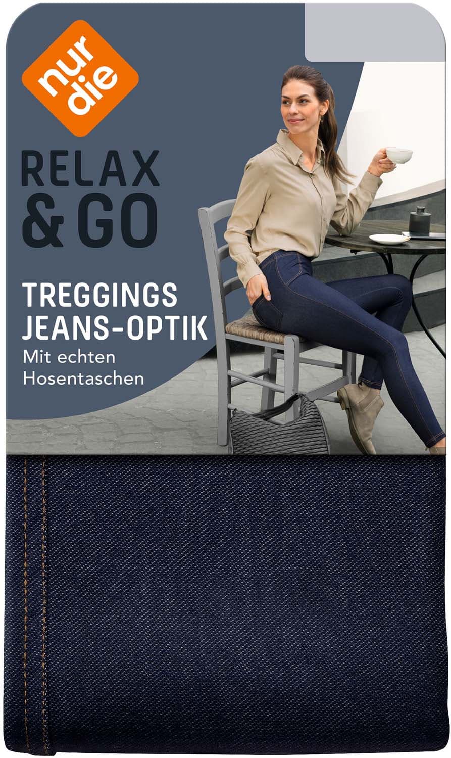 NUR DIE Damen Treggings Jeans-Look Relax & Go