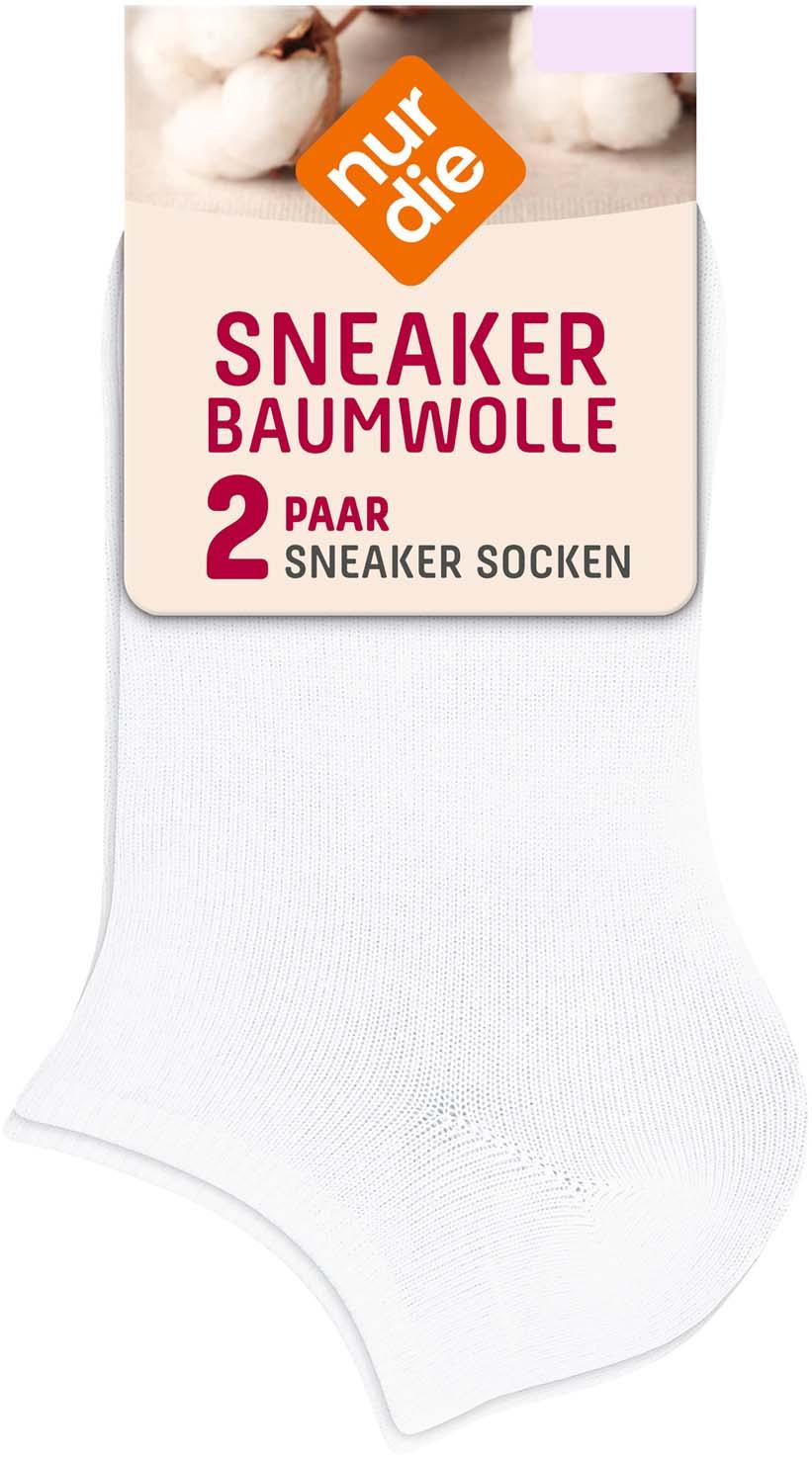 NUR DIE Damen Sneaker Socken Baumwolle 2er Pack