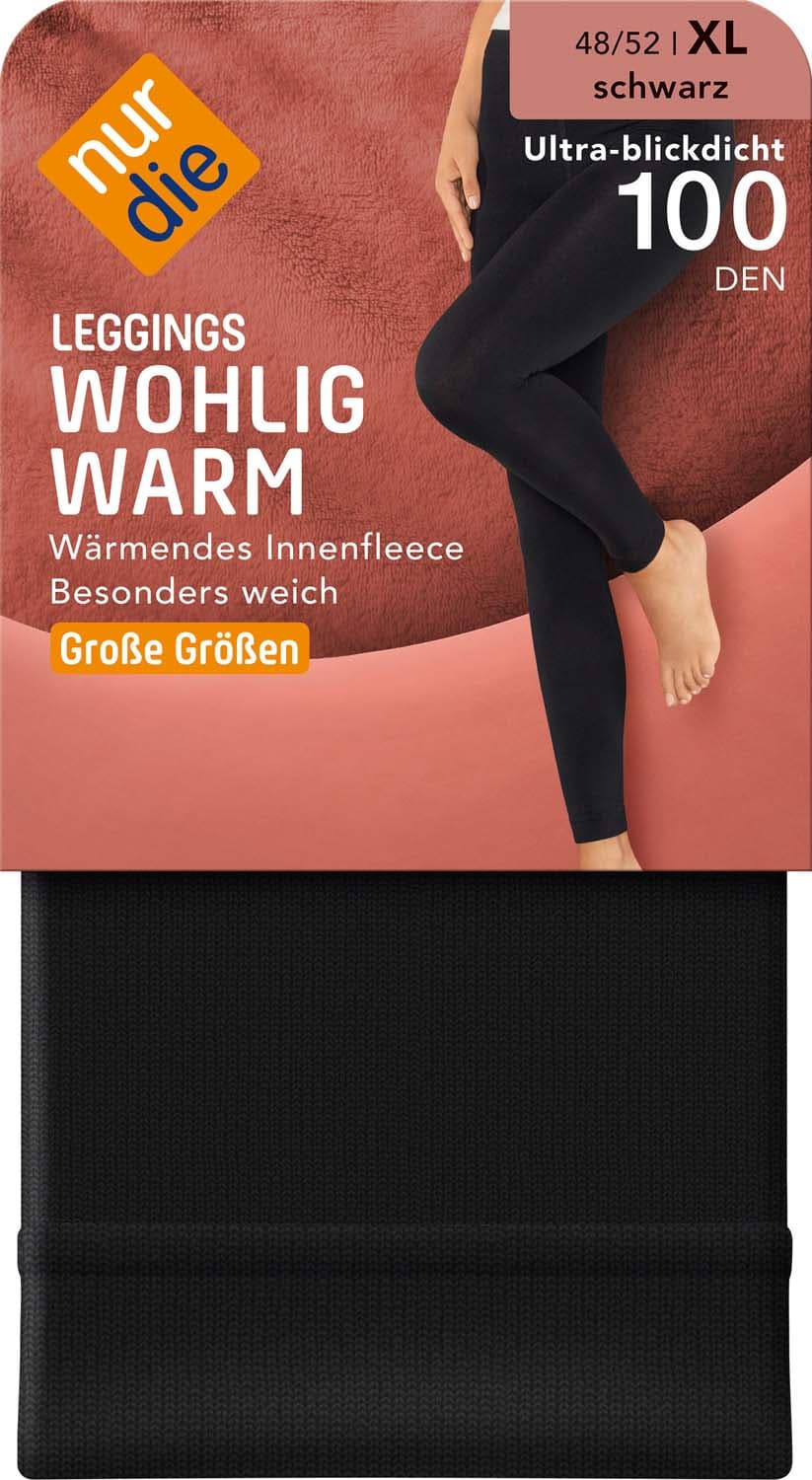 NUR DIE Damen Leggings Wohlig Warm Croco Muster 100 DEN