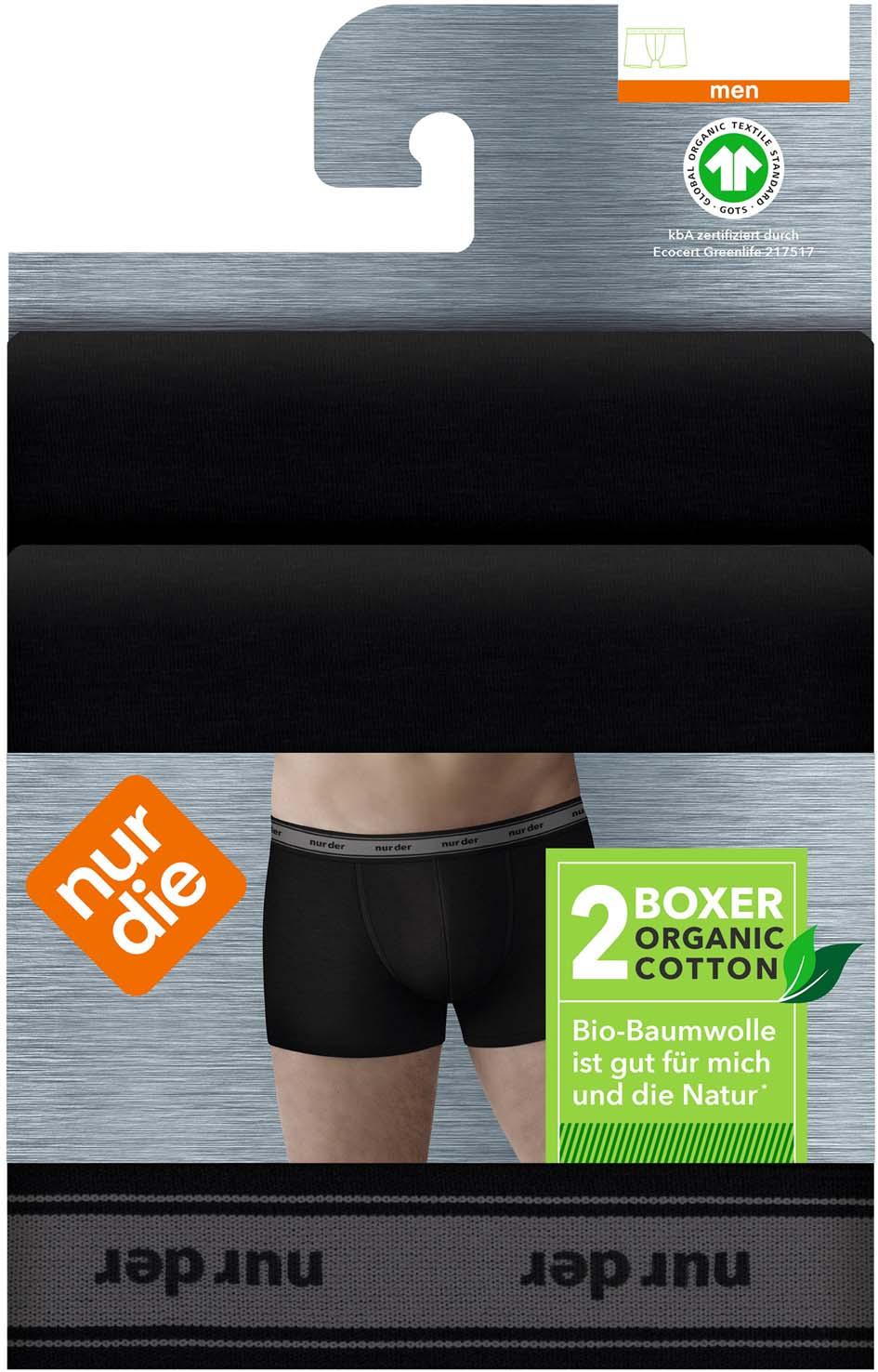 NUR DIE Herren Boxer GOTS Organic Cotton 2er Pack