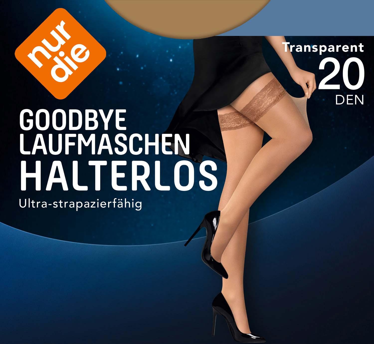 NUR DIE Damen Halterlose Strümpfe Goodbye Laufmaschen 20 DEN