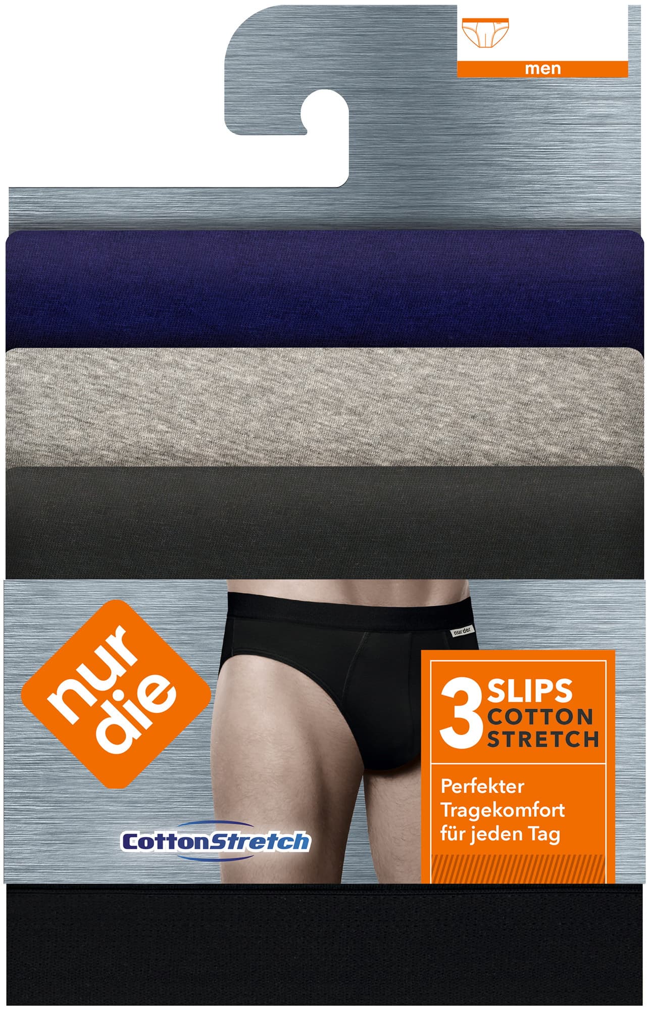 NUR DIE Herren Slip Cotton Stretch 3er Pack