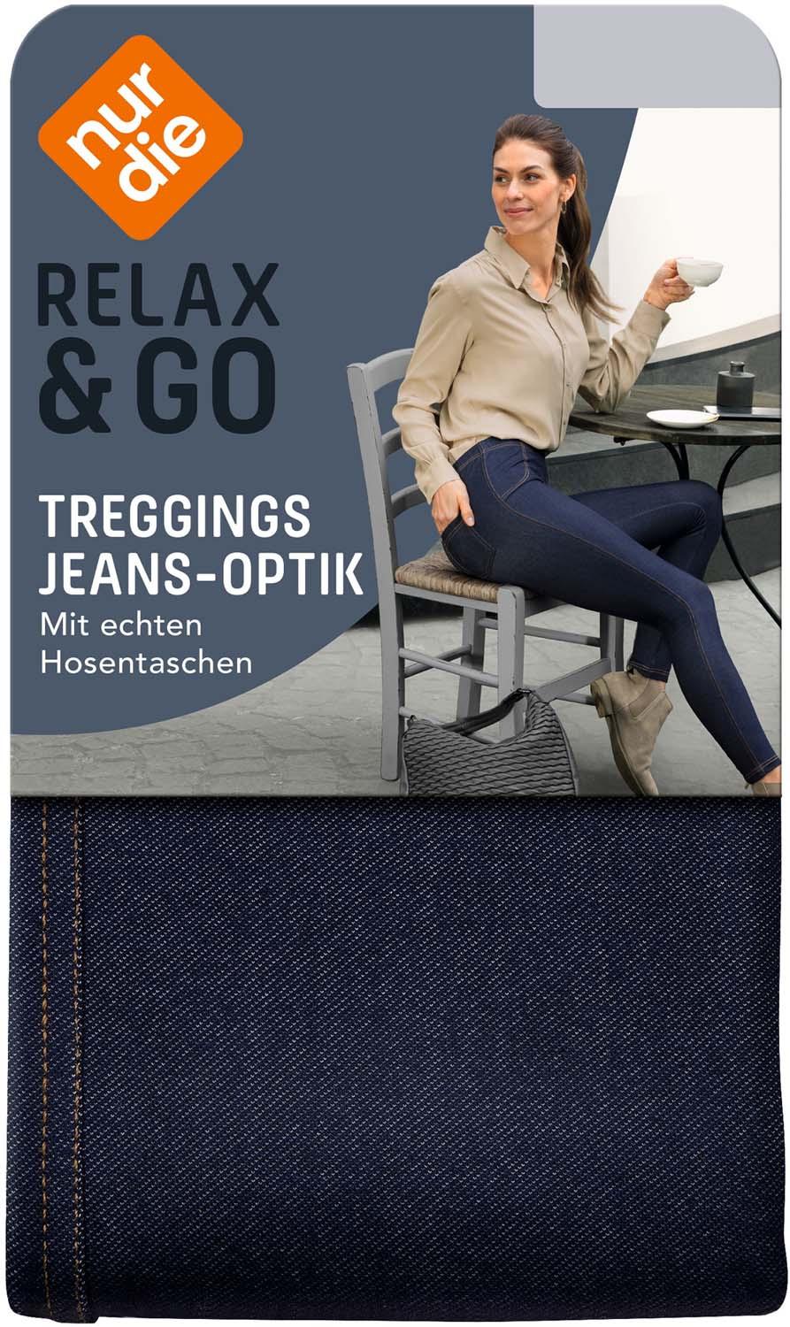 NUR DIE Damen Treggings in Jeans-Optik
