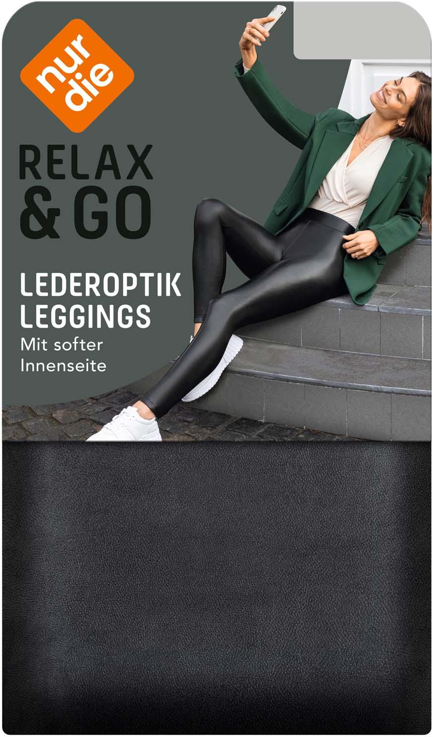 NUR DIE Damen Leggings in Leder Optik Relax&Go