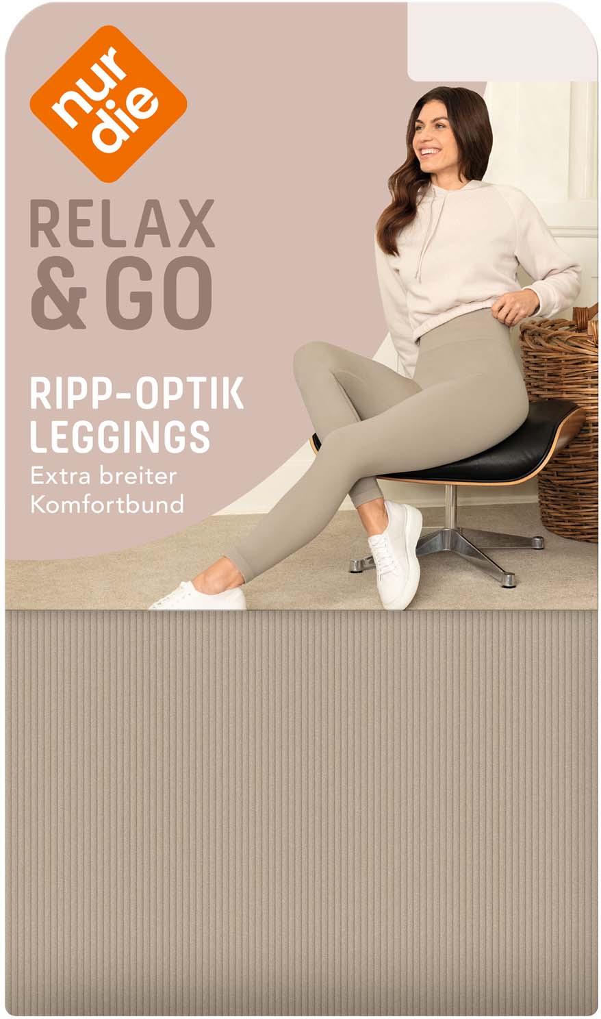 NUR DIE Damen Leggings in Ripp-Optik Relax&Go High Waist