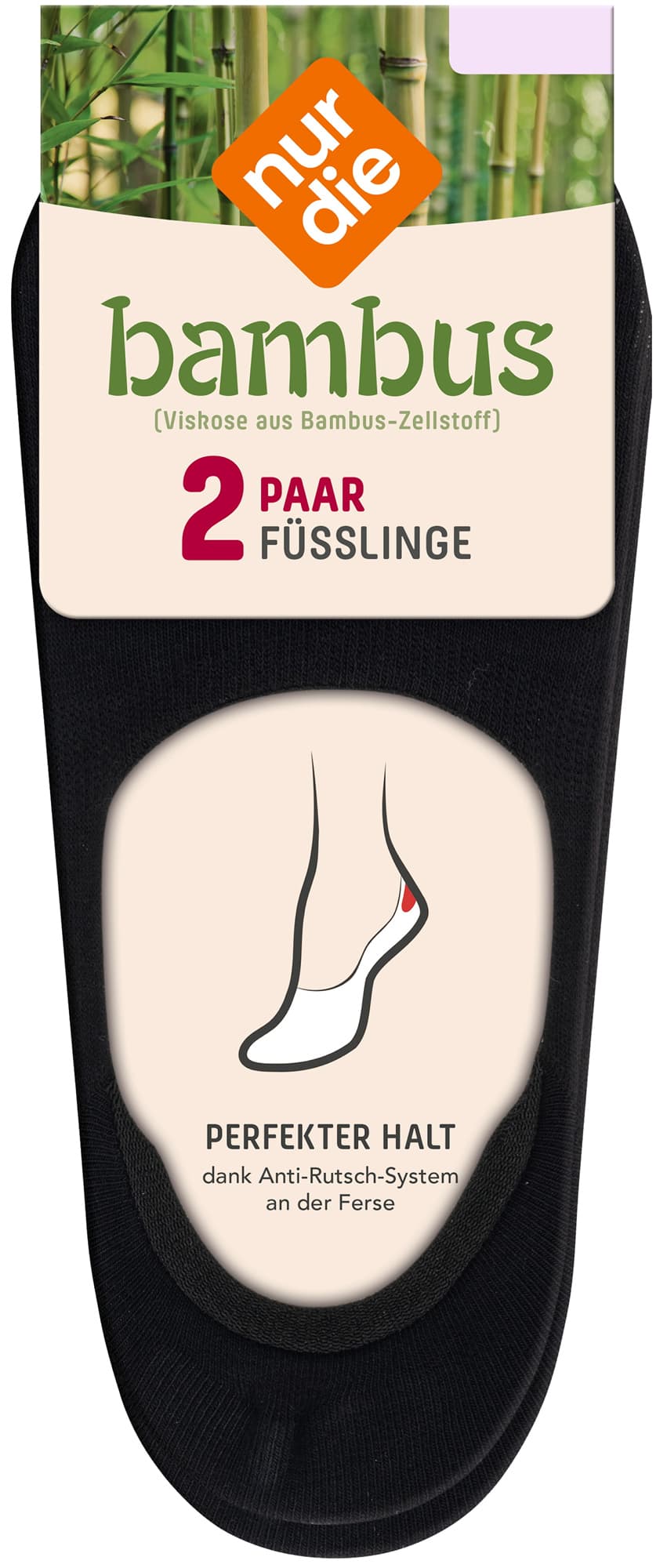NUR DIE Damen Füssling Bambus 2er Pack