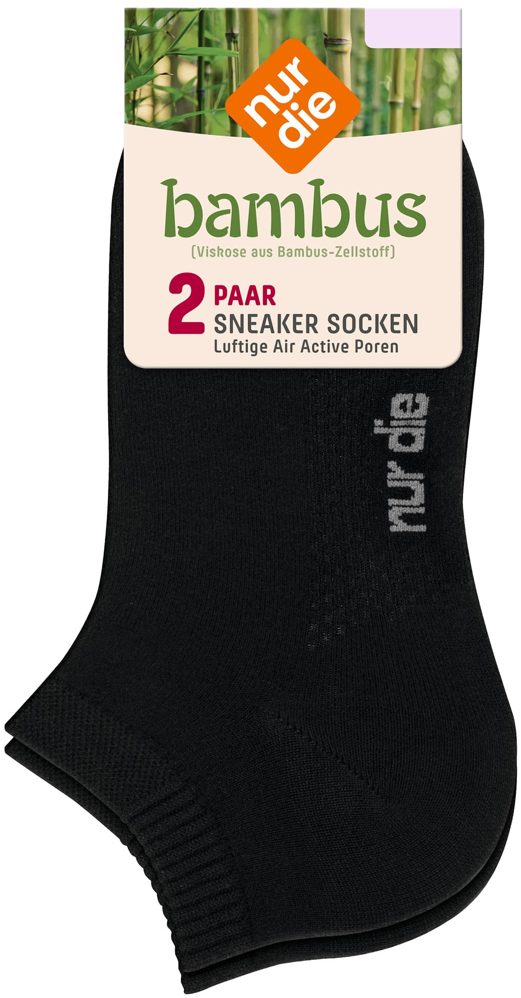 NUR DIE Damen Sneaker Socken Bambus 2er Pack