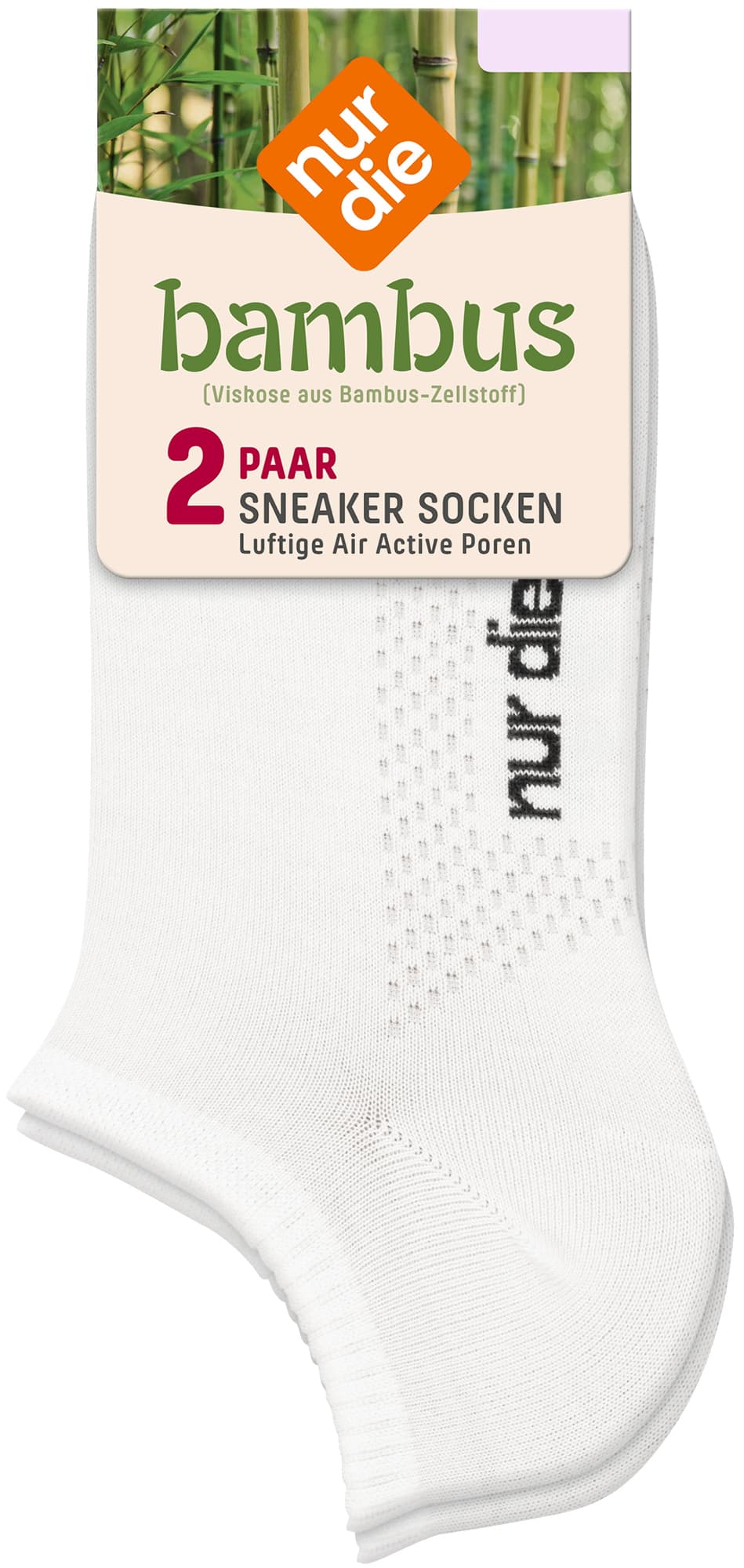 NUR DIE Damen Sneaker Socken Bambus 2er Pack