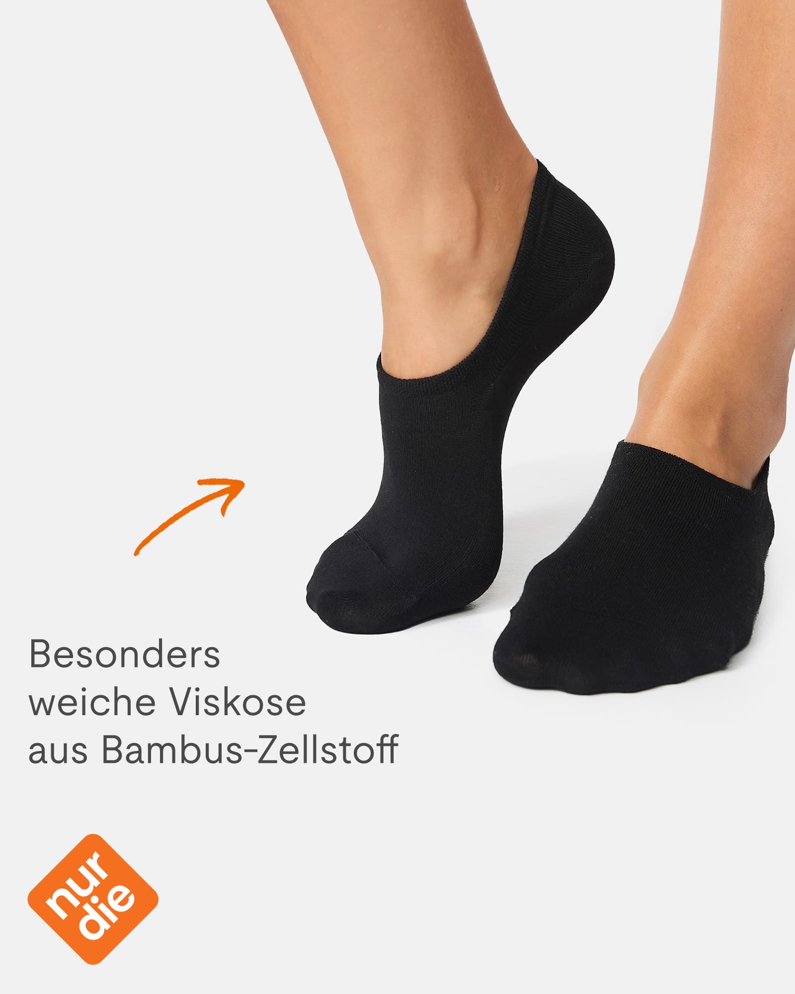Produktbild NUR DIE Damen Sneaker Füssling Bambus 2er Pack 6 von 7