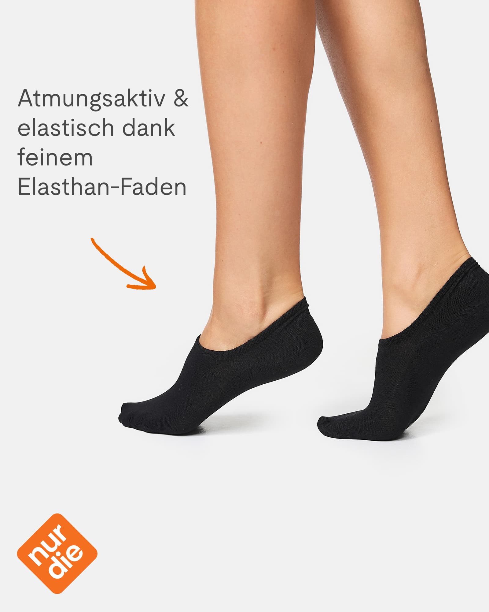 Produktbild NUR DIE Damen Sneaker Füssling Bambus 2er Pack 4 von 7