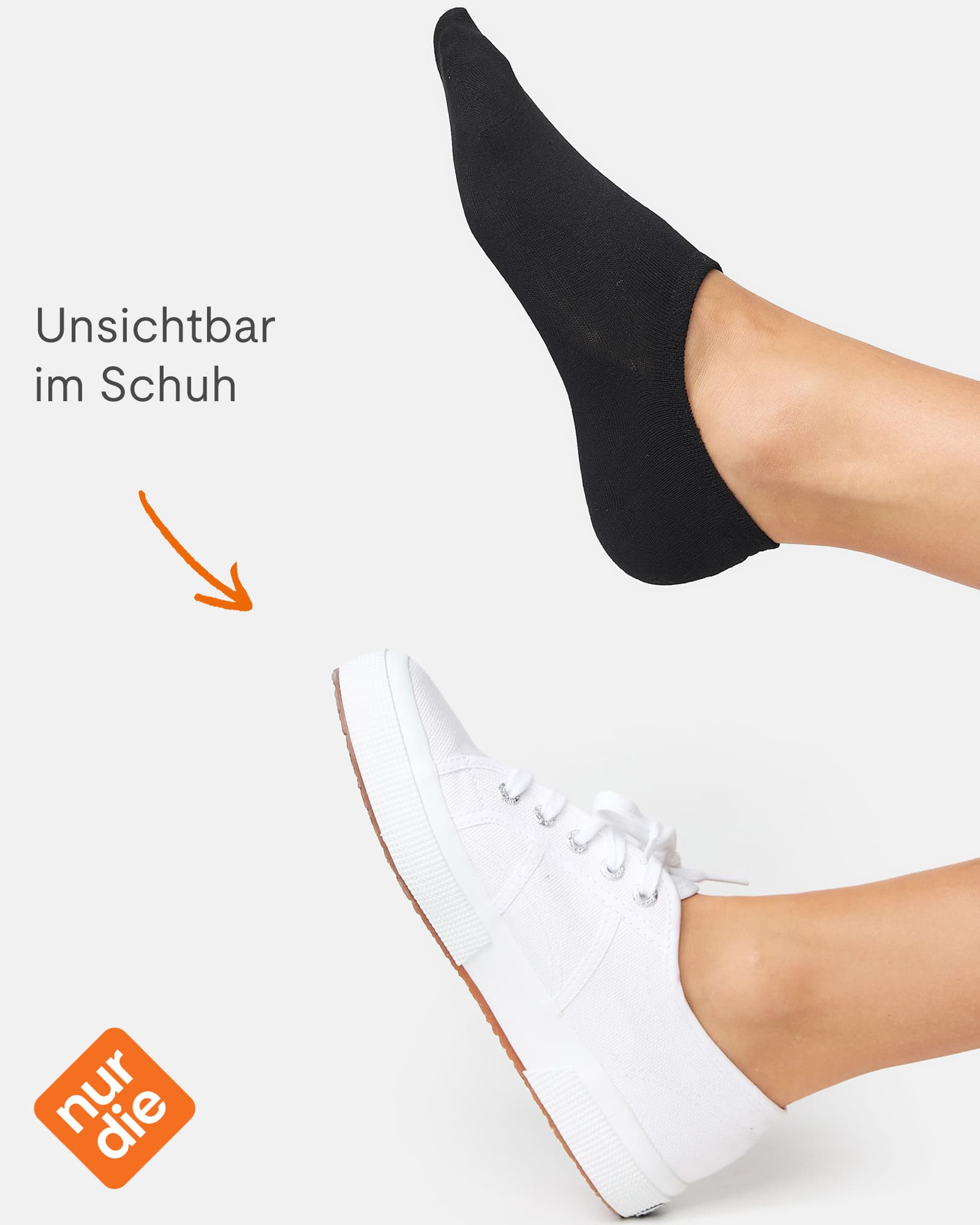 Produktbild NUR DIE Damen Sneaker Füssling Bambus 2er Pack 2 von 7