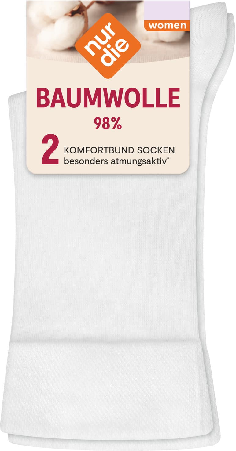 NUR DIE Damen Socken 98% Baumwolle Komfortbund