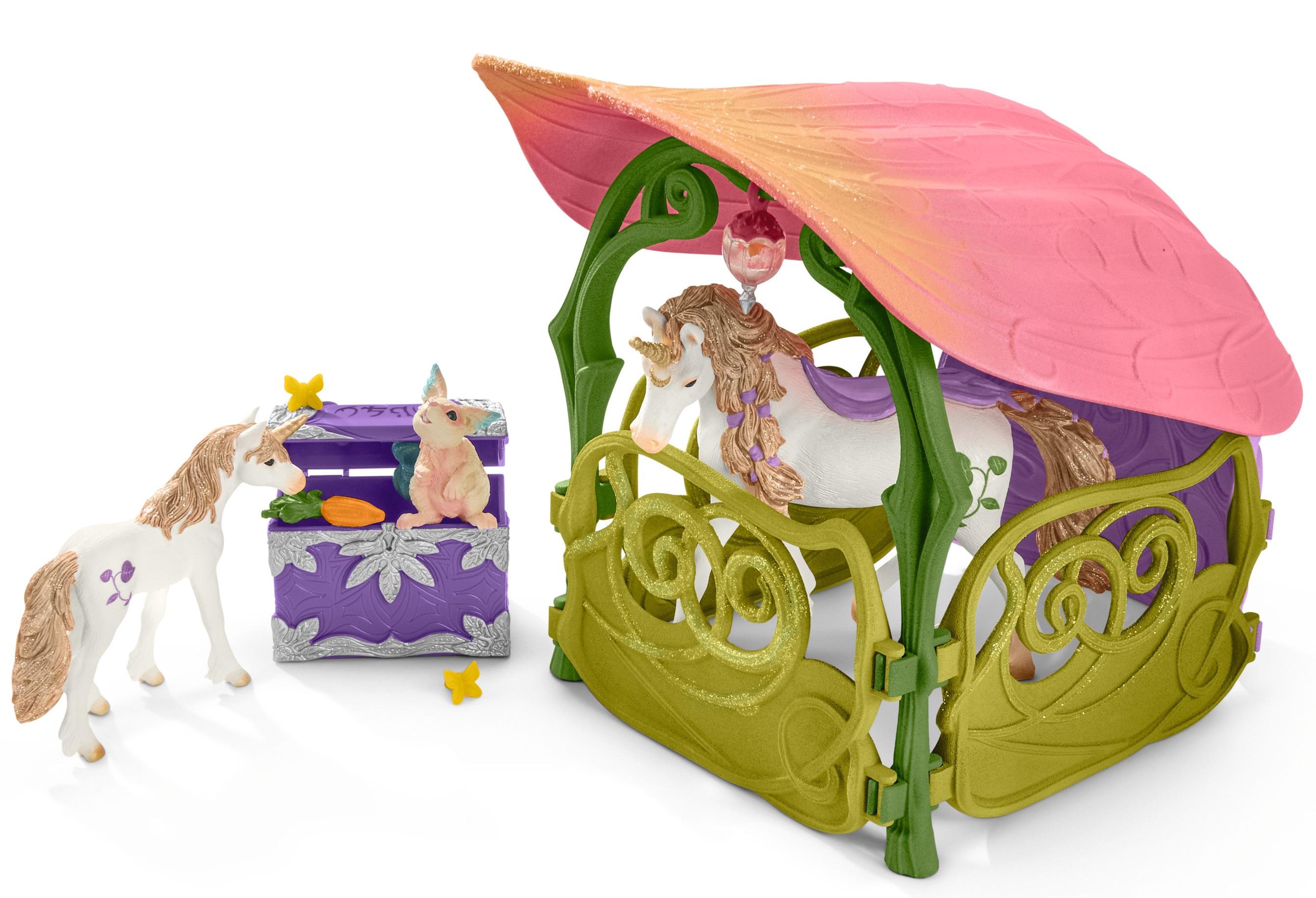 Produktbild Schleich 42445 - bayala - Glitzerndes Blütenhaus mit Einhörnern, See und Stall 5 von 15